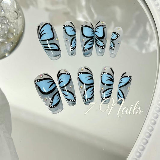 N003: Handpainted Blue Butterfly